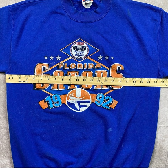 Vintage Florida Gators Sweater Adult Large Blue Nutmeg Crew Neck Pullover 90s - Picture 16 of 16